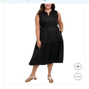 Lands' End | Dresses | Lands End Lyocell Tiered Midi Dress Elegant Black  Sleeveless Dress | Poshmark